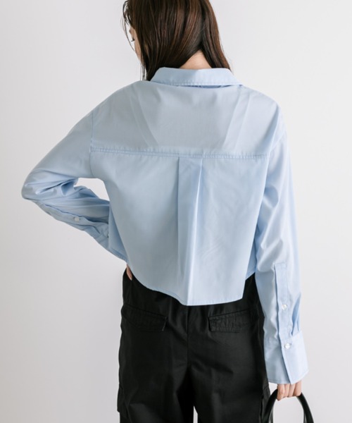 OLIVE des OLIVE（オリーブデオリーブ）の「ハートタグ付きクロップドシャツ　1032040110（シャツ/ブラウス・レディース・オフホワイト/サックスブルー・FREE）」の17枚目の写真