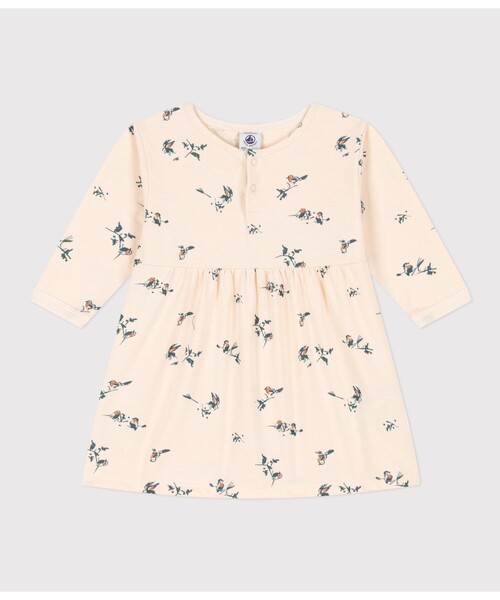 PETIT BATEAU(プチバトー)の「コットンジャージワンピース(ワンピース・キッズ・ホワイト系その他・12MONTH/24MONTH/36MONTH/18MONTH)」の4枚目の写真