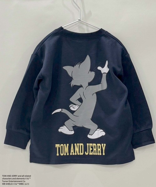 Tom＆Jerry（トムアンドジェリー）の「トムとジェリー バックプリントBIGトレーナー（スウェット・キッズ・グレイッシュベージュ/カーキ/ブラック/ベージュ系その他/チャコールグレー/ヘザーチャコール/ベージュ/ネイビー/ベージュ系その他2/ベージュ系その他4/ブラック系その他/ベージュ系その他3/ブルー系その他/グレー系その他・110cm/150cm/160cm/120cm/130cm/140cm）」の14枚目の写真