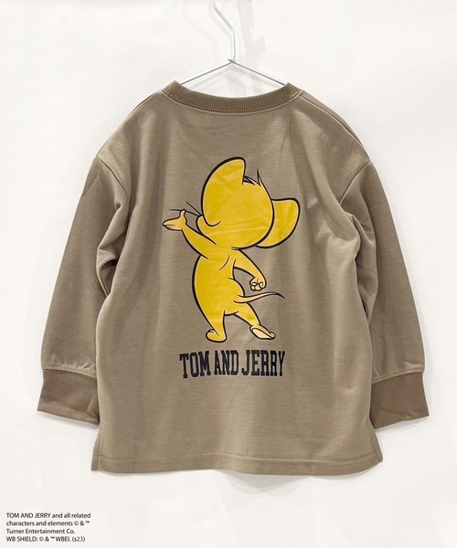 Tom＆Jerry（トムアンドジェリー）の「トムとジェリー バックプリントBIGトレーナー（スウェット・キッズ・グレイッシュベージュ/カーキ/ブラック/ベージュ系その他/チャコールグレー/ヘザーチャコール/ベージュ/ネイビー/ベージュ系その他2/ベージュ系その他4/ブラック系その他/ベージュ系その他3/ブルー系その他/グレー系その他・110cm/150cm/160cm/120cm/130cm/140cm）」の10枚目の写真
