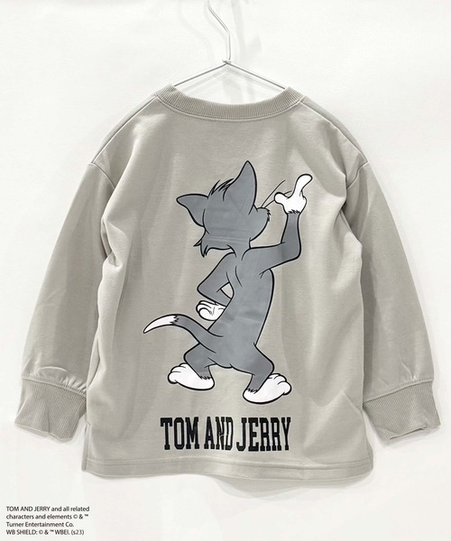 Tom＆Jerry（トムアンドジェリー）の「トムとジェリー バックプリントBIGトレーナー（スウェット・キッズ・グレイッシュベージュ/カーキ/ブラック/ベージュ系その他/チャコールグレー/ヘザーチャコール/ベージュ/ネイビー/ベージュ系その他2/ベージュ系その他4/ブラック系その他/ベージュ系その他3/ブルー系その他/グレー系その他・110cm/150cm/160cm/120cm/130cm/140cm）」の11枚目の写真