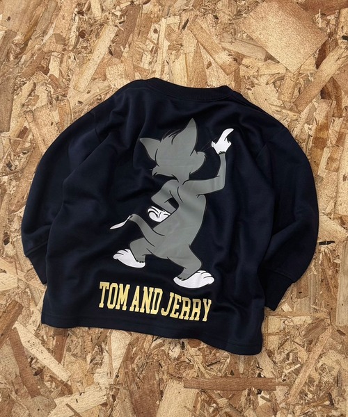 Tom＆Jerry（トムアンドジェリー）の「トムとジェリー バックプリントBIGトレーナー（スウェット・キッズ・グレイッシュベージュ/カーキ/ブラック/ベージュ系その他/チャコールグレー/ヘザーチャコール/ベージュ/ネイビー/ベージュ系その他2/ベージュ系その他4/ブラック系その他/ベージュ系その他3/ブルー系その他/グレー系その他・110cm/150cm/160cm/120cm/130cm/140cm）」の20枚目の写真