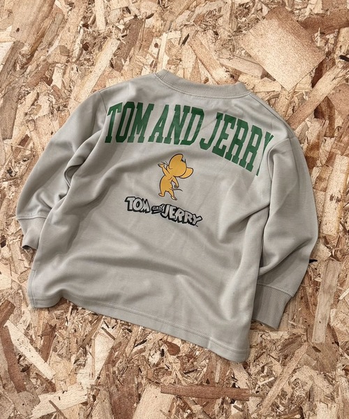 Tom＆Jerry（トムアンドジェリー）の「トムとジェリー バックプリントBIGトレーナー（スウェット・キッズ・グレイッシュベージュ/カーキ/ブラック/ベージュ系その他/チャコールグレー/ヘザーチャコール/ベージュ/ネイビー/ベージュ系その他2/ベージュ系その他4/ブラック系その他/ベージュ系その他3/ブルー系その他/グレー系その他・110cm/150cm/160cm/120cm/130cm/140cm）」の18枚目の写真