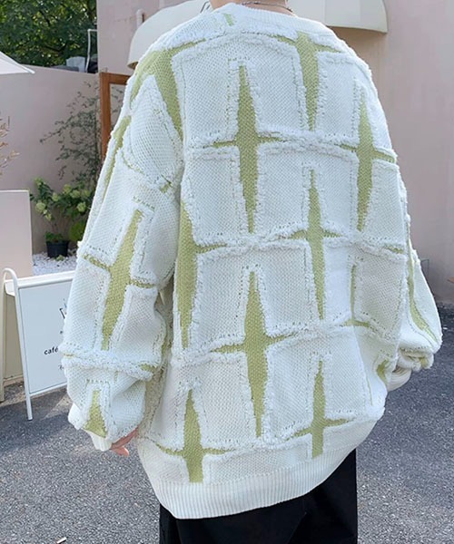 ROOPTOKYO（ループトウキョウ）の「▲デザインニット ストリート（ニット/セーター・メンズ・ブラック/グリーン/ブラウン・M/L/XL）」の6枚目の写真