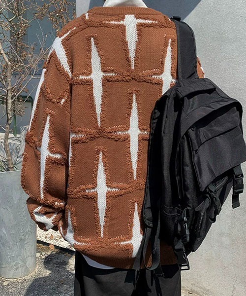 ROOPTOKYO（ループトウキョウ）の「▲デザインニット ストリート（ニット/セーター・メンズ・ブラック/グリーン/ブラウン・M/L/XL）」の5枚目の写真