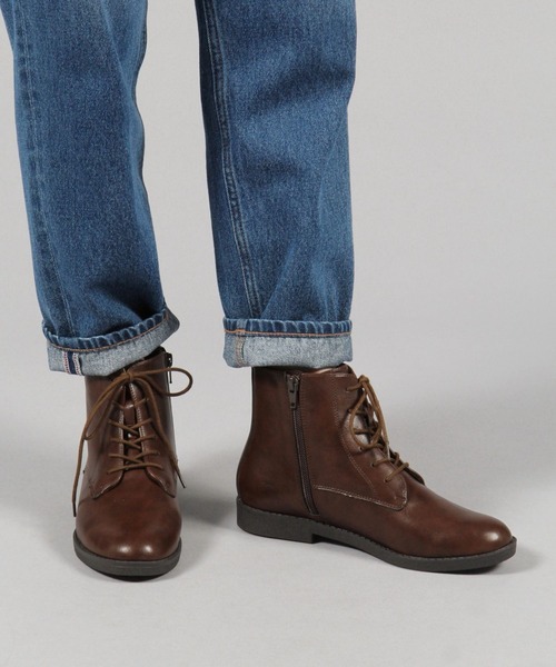 studio CLIP（スタディオクリップ）の「【消臭・抗菌防臭/クッションインソール】レースアップブーツ[M～LLサイズ展開]（ブーツ・レディース・ブラウン/ブラック・LARGE/X-LARGE/MEDIUM）」の6枚目の写真