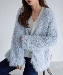 オーバーサイズロングシャギーボアカーディガン