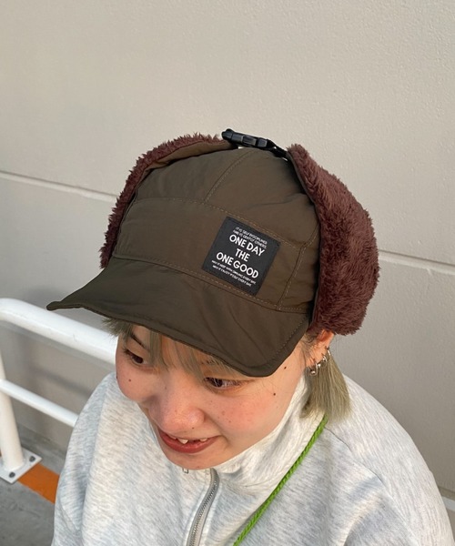 DEVICE（デバイス）の「ODOG フライト CAP（キャップ・レディース・オリーブ/ブラック×ブラック/キャメル・FREE）」の18枚目の写真