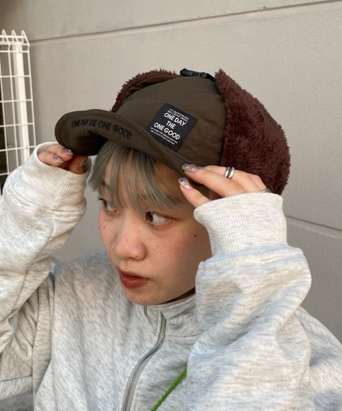 DEVICE（デバイス）の「ODOG フライト CAP（キャップ・レディース・オリーブ/ブラック×ブラック/キャメル・FREE）」の16枚目の写真