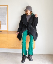 soduk（スドーク）の「boa riders long coat（ライダース