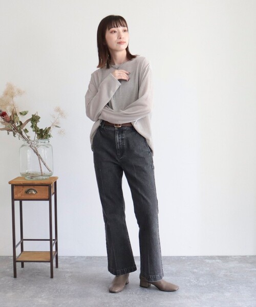 fredy emue(フレディエミュ)の「ラメロンT(Tシャツ/カットソー・レディース・ブラウン/ブラック/シルバー・38)」の8枚目の写真