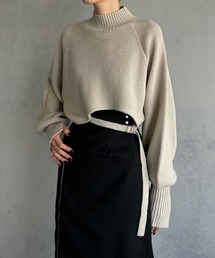 &g'aime | 【&g'aime】カーブデザインウエストベルトセーター(ニット/セーター)