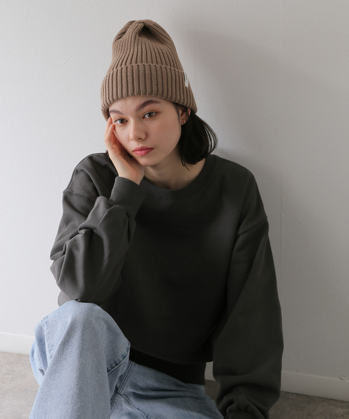 Simplicite（サンプリシテ）の「オーバーサイズ微起毛裏毛プルオーバー（スウェット・レディース・ブラック/ホワイト/ピンク/ブルー・FREE）」の13枚目の写真