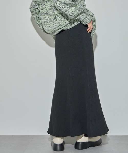 ELLEgirl（エルガール）の「スウェットライクリブニットマーメイドスカート【ELLEgirl/エル ガール】（スカート・レディース・グリーン/ブラック/パープル・FREE）」の9枚目の写真