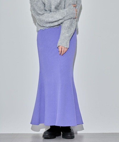 ELLEgirl（エルガール）の「スウェットライクリブニットマーメイドスカート【ELLEgirl/エル ガール】（スカート・レディース・グリーン/ブラック/パープル・FREE）」の15枚目の写真