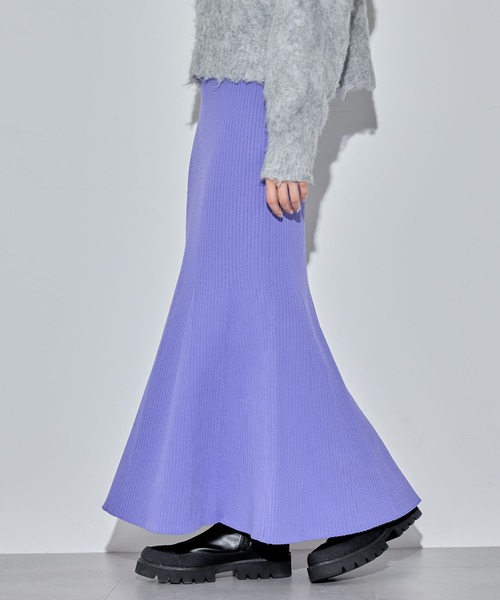 ELLEgirl（エルガール）の「スウェットライクリブニットマーメイドスカート【ELLEgirl/エル ガール】（スカート・レディース・グリーン/ブラック/パープル・FREE）」の14枚目の写真