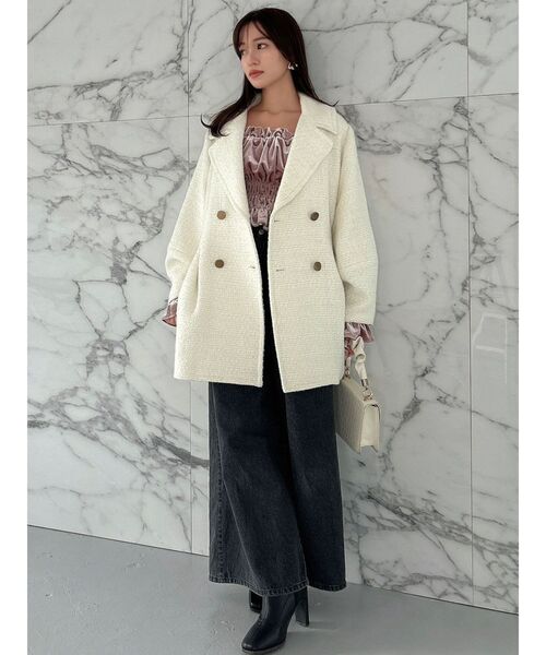 dazzlin（ダズリン）の「オフショルベロアトップス（Tシャツ/カットソー・レディース・ブラック/ネイビー/ピンク・FREE）」の11枚目の写真