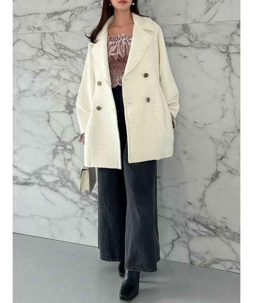 dazzlin（ダズリン）の「オフショルベロアトップス（Tシャツ/カットソー・レディース・ブラック/ネイビー/ピンク・FREE）」の12枚目の写真