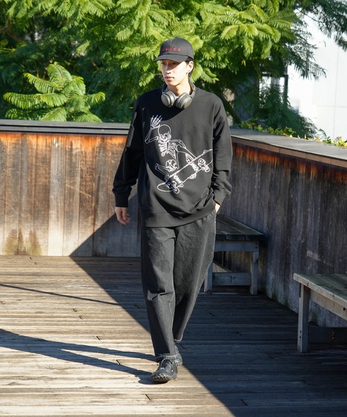 SAVIER（サビアー）の「【SAVIER/サビアー】【ZOZOTOWN限定】スケボープリントトレーナー（スウェット・メンズ・杢グレー/ブラック・MEDIUM/LARGE）」の3枚目の写真