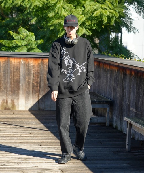 SAVIER（サビアー）の「【SAVIER/サビアー】【ZOZOTOWN限定】スケボープリントトレーナー（スウェット・メンズ・杢グレー/ブラック・MEDIUM/LARGE）」の4枚目の写真