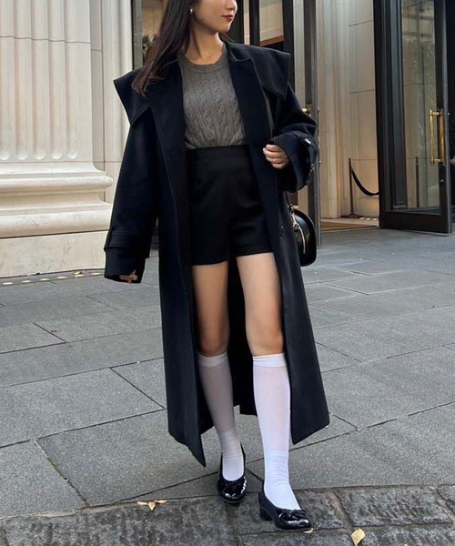 one after another NICE CLAUP（ワンアフターアナザーナイスクラップ）の「ワンポイント刺しゅうケーブルニット（ニット/セーター・レディース・ネイビー/グレー/レッド/オフホワイト/ピンク・FREE）」の19枚目の写真