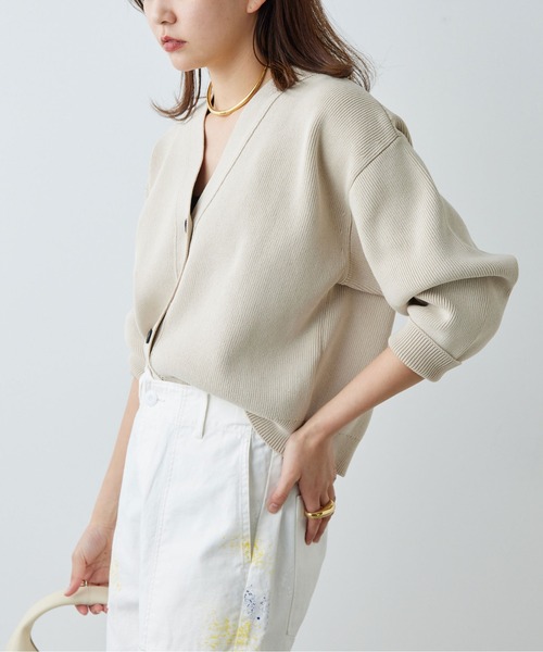 ガリャルダガランテ Tバーカーディガン ニット ベージュ FREE 新品未使用 中古・古着通販】GALLARDA GALANTE (ガリャルダガランテ) ニット