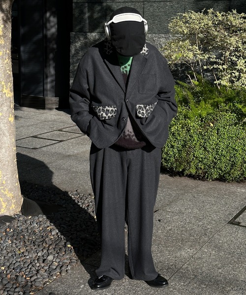 Perushu（ペルーシュ）の「レオパードパッチワークストレートパンツ（その他パンツ・メンズ・チャコールグレー/ダークブラウン・MEDIUM/SMALL/LARGE）」の10枚目の写真