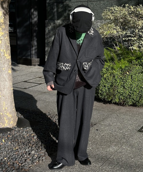 Perushu（ペルーシュ）の「レオパードパッチワークストレートパンツ（その他パンツ・メンズ・チャコールグレー/ダークブラウン・MEDIUM/SMALL/LARGE）」の11枚目の写真