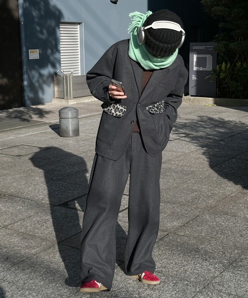 Perushu（ペルーシュ）の「レオパードパッチワークストレートパンツ（その他パンツ・メンズ・チャコールグレー/ダークブラウン・MEDIUM/SMALL/LARGE）」の18枚目の写真