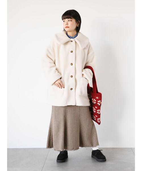 ehka sopo（エヘカソポ）の「ビッグカラーボアジャケット（ノーカラー