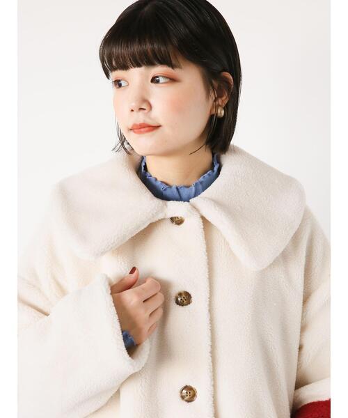 へっぽこ先生 アルパカ モヘヤ混 ノーカラー ジャケット レース ベロア 花 F ehka sopo（エヘカソポ）の「コーデュロイノーカラージャケット（ノー