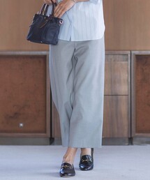 【洗える】シャークスキン セミワイド パンツ
