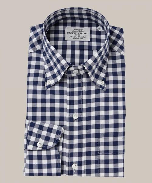 UNITED ARROWS(ユナイテッドアローズ)の「UAD ラージ ギンガムチェック ボタンダウン シャツ(UA CLOTHING MATTERS掲載商品)(シャツ/ブラウス・メンズ・ブラック/ロイヤルブルー・36cm/37cm/39cm/40cm/38cm/42cm/41cm)」の2枚目の写真