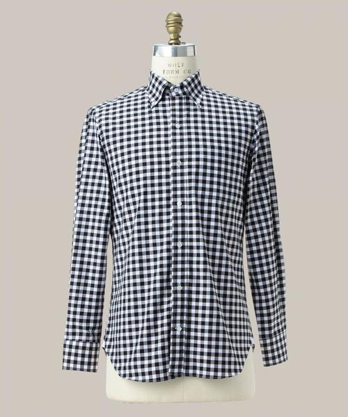 UNITED ARROWS(ユナイテッドアローズ)の「UAD ラージ ギンガムチェック ボタンダウン シャツ(UA CLOTHING MATTERS掲載商品)(シャツ/ブラウス・メンズ・ブラック/ロイヤルブルー・36cm/37cm/39cm/40cm/38cm/42cm/41cm)」の3枚目の写真