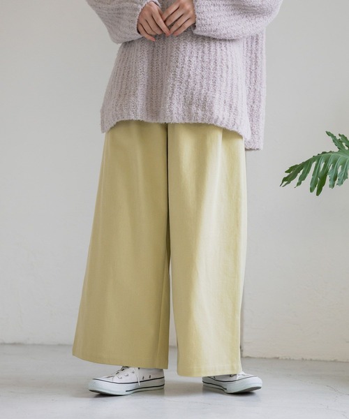 studio CLIP（スタディオクリップ）の「起毛ワイドパンツ[プチ・プラスサイズあり]（その他パンツ・レディース・アイボリー/ライトベージュ/ネイビー/イエロー・MEDIUM/LARGE/PF/ﾌﾘｰ(L)）」の15枚目の写真