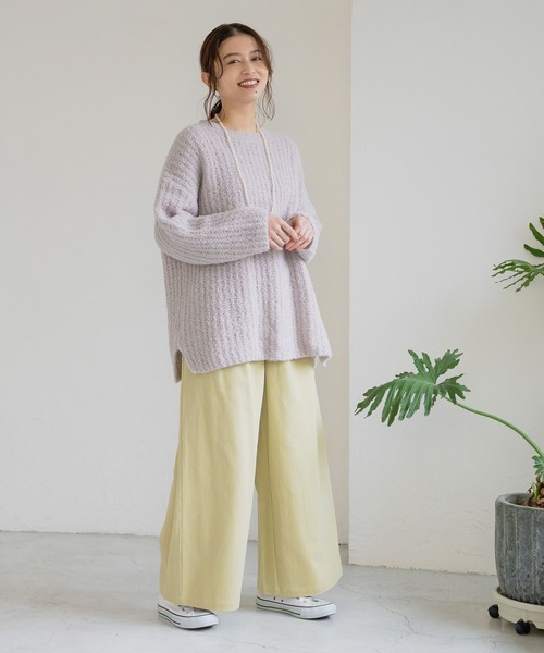 studio CLIP（スタディオクリップ）の「起毛ワイドパンツ[プチ・プラスサイズあり]（その他パンツ・レディース・アイボリー/ライトベージュ/ネイビー/イエロー・MEDIUM/LARGE/PF/ﾌﾘｰ(L)）」の17枚目の写真