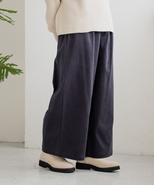 studio CLIP（スタディオクリップ）の「起毛ワイドパンツ[プチ・プラスサイズあり]（その他パンツ・レディース・アイボリー/ライトベージュ/ネイビー/イエロー・MEDIUM/LARGE/PF/ﾌﾘｰ(L)）」の14枚目の写真