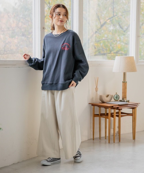 studio CLIP（スタディオクリップ）の「起毛ワイドパンツ[プチ・プラスサイズあり]（その他パンツ・レディース・アイボリー/ライトベージュ/ネイビー/イエロー・MEDIUM/LARGE/PF/ﾌﾘｰ(L)）」の7枚目の写真