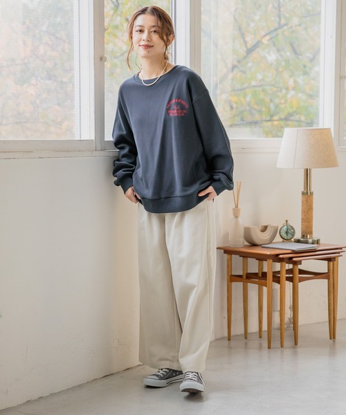 studio CLIP（スタディオクリップ）の「起毛ワイドパンツ[プチ・プラスサイズあり]（その他パンツ・レディース・アイボリー/ライトベージュ/ネイビー/イエロー・MEDIUM/LARGE/PF/ﾌﾘｰ(L)）」の8枚目の写真