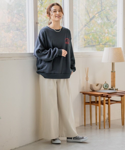 studio CLIP（スタディオクリップ）の「起毛ワイドパンツ[プチ・プラスサイズあり]（その他パンツ・レディース・アイボリー/ライトベージュ/ネイビー/イエロー・MEDIUM/LARGE/PF/ﾌﾘｰ(L)）」の12枚目の写真