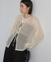 【ZOZO限定】メッシュリボンブラウス