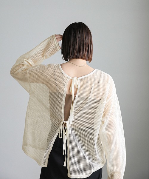 select MOCA(セレクトモカ)の「【ZOZO限定】メッシュリボンブラウス(シャツ/ブラウス・レディース・ブラック/アイボリー・FREE)」の16枚目の写真