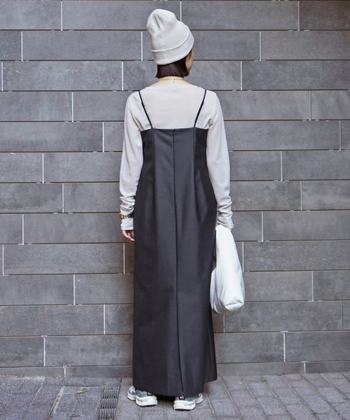 AP STUDIO（エーピーストゥディオ）の「TW ツイルキャミワンピース（ワンピース・レディース・ネイビー・38/36）」の16枚目の写真