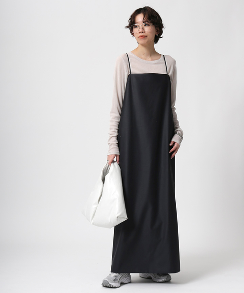 AP STUDIO（エーピーストゥディオ）の「TW ツイルキャミワンピース（ワンピース・レディース・ネイビー・38/36）」の2枚目の写真