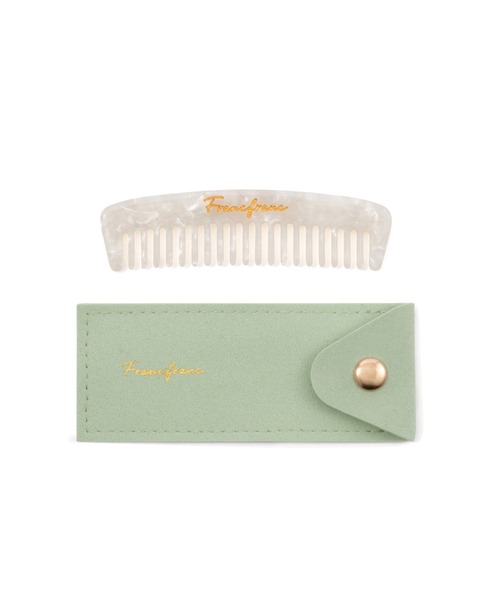 ポーチ付き コーム S ホワイト（ヘアブラシ）｜Francfranc（フラン
