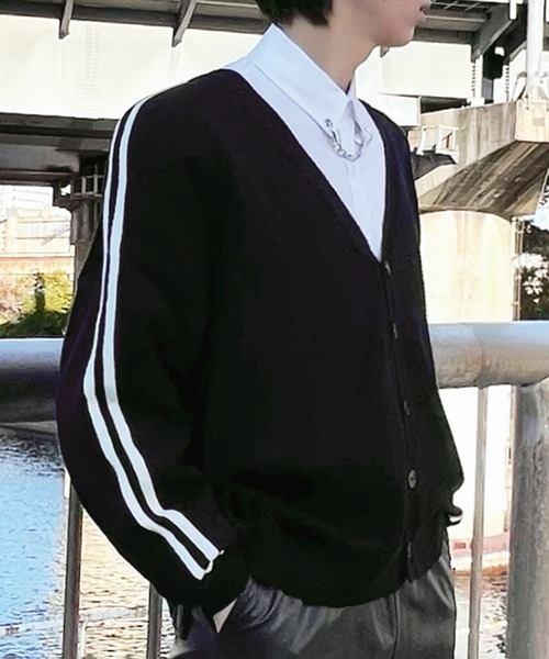 Figments(フィグメンツ)の「サイドラインカーディガン(カーディガン/ボレロ・レディース・ブラック/グレー・FREE)」の13枚目の写真