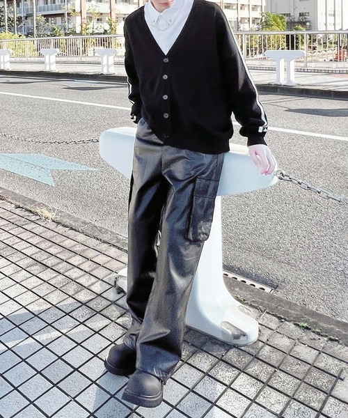 Figments(フィグメンツ)の「サイドラインカーディガン(カーディガン/ボレロ・レディース・ブラック/グレー・FREE)」の18枚目の写真