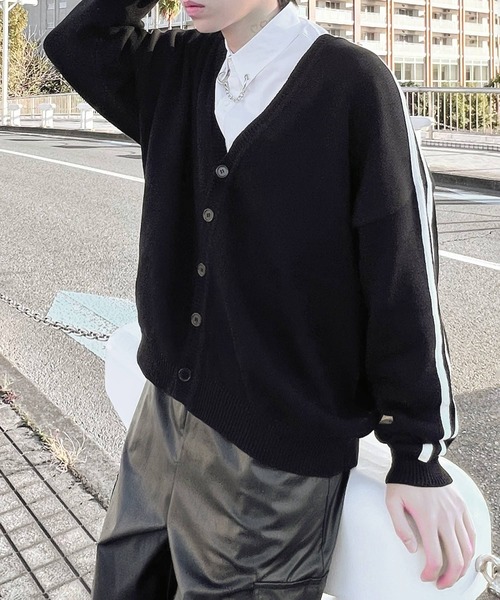 Figments(フィグメンツ)の「サイドラインカーディガン(カーディガン/ボレロ・レディース・ブラック/グレー・FREE)」の19枚目の写真