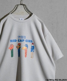 【1】〔PEZ×Red Cap Girl〕別注とろみポンチ イラストプリント サイドスリット BIG TEE