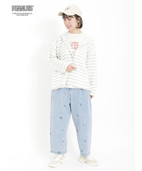 Samansa Mos2(サマンサ モスモス)の「【PEANUTS×SamansaMos2】プリントロンT(Tシャツ/カットソー・レディース・チャコールグレー/キナリ/オフホワイト・F)」の15枚目の写真